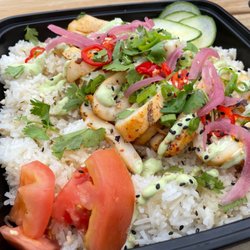 Carne Cartel - Grilled calamari on garlic rice