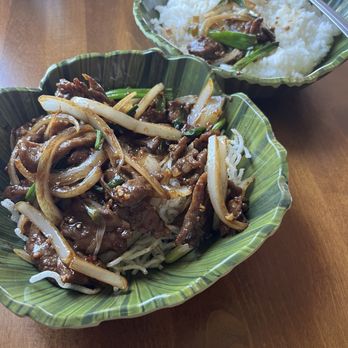 Kasama  - Individual serving of Mongolian Beef and small rice. - Filipino Near Me - Beaumont, California