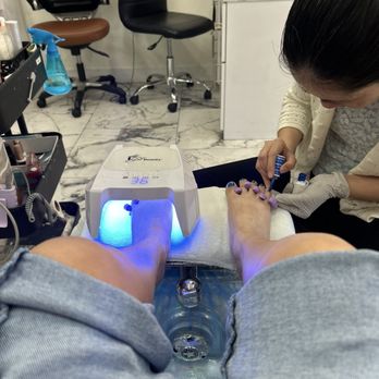 Viva Nails and Lashes - Mindy doing a great job with my pedicure. - Nail Salons Near Me - Anaheim, California