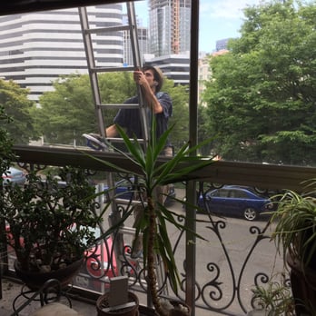 Clear Skies Cleaning - Brave soul a'climbing. - Window Washing Near Me