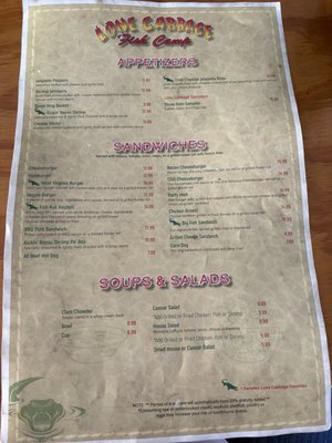 Menu photo 2 Lone Cabbage Fish Camp Cocoa, FL