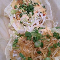 Tacos! Fish Taco and Cornflake encrusted shrimp taco