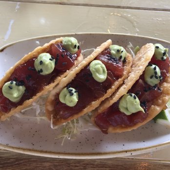 Monkeypod Kitchen by Merriman - Poke tacos appetizer - New American Near Me - Kihei, Hawaii Monkeypod Kitchen by Merriman - Poke tacos appetizer - New American Near Me - Kihei, Hawaii