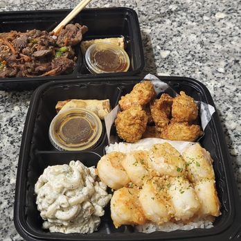 Aloha Chicken And Shrimp - Mini Bulgogi Beef plate and Regular Original Combo plate. Had more than enough for lunch the next day. - Hawaiian Near Me - Richardson, Texas Aloha Chicken And Shrimp - Mini Bulgogi Beef plate and Regular Original Combo plate. Had more than enough for lunch the next day. - Hawaiian Near Me - Richardson, Texas