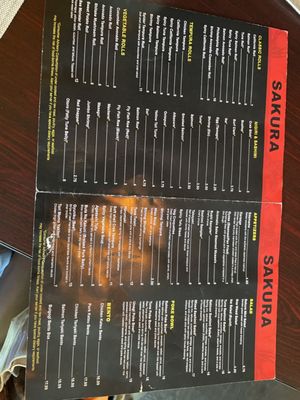 Menu photo 1 Sakura Japanese Restaurant Urbana, IL