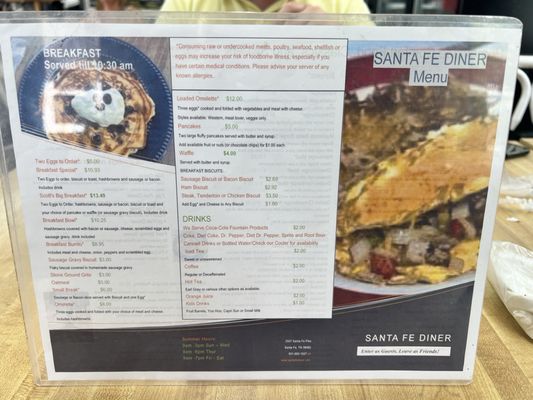 Menu photo 1 Santa Fe Diner Santa Fe, TN Menu photo 1 Santa Fe Diner Santa Fe, TN