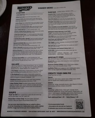 Menu photo 3 Redwood Steakhouse & Brewery Flint, MI