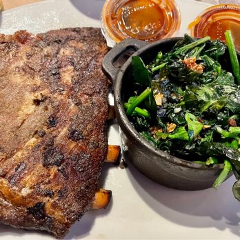 Bj Ryan's Banc House - St. Louis Ribs with sautéed garlic Spinach - Barbeque Near Me - Norwalk, Connecticut