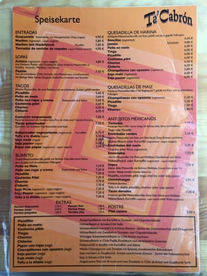 Menu photo 6 Taquería Ta'Cabrón Berlin, BE