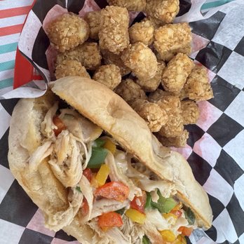 Memaw's Barnyard Cafe - Chicken Philly with Peppers and Tater Tots - Breakfast & Brunch Near Me - Gering, Nebraska Memaw's Barnyard Cafe - Chicken Philly with Peppers and Tater Tots - Breakfast & Brunch Near Me - Gering, Nebraska