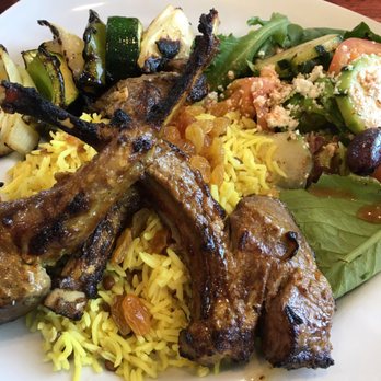 Pom & Olive - Lamb Chops were the priciest but they give you three big pieces. Salad had a little too much tang but everything else as fine - Mediterranean Near Me - Costa Mesa, California Pom & Olive - Lamb Chops were the priciest but they give you three big pieces. Salad had a little too much tang but everything else as fine - Mediterranean Near Me - Costa Mesa, California