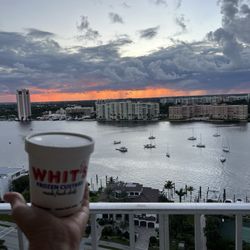 Whit's Frozen Custard of Boca - Almond Joy & our sunset. Nothing better!