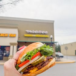 Taco Dog - The burger is made with brisket, short rib and chuck ground in-house.