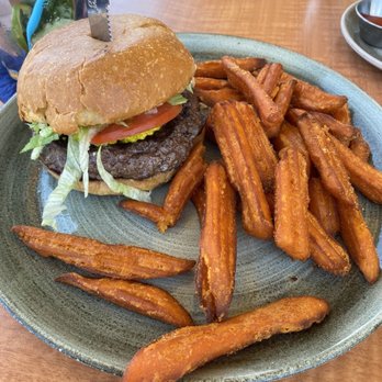 Beach House - Burger wasn't great. Reminded me of a typical cook-out burger. Only comes with mayo so I had to request ketchup and mustard for some flavor - Bars Near Me - Pompano Beach, Florida