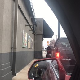 See the first car? They've been there for 10 minutes at the window See the first car? They've been there for 10 minutes at the window
