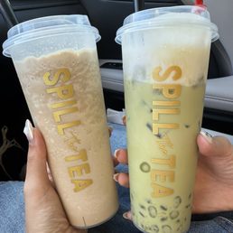 Left: Hokkaido Coffee Smoothie Right: Green thai tea latte