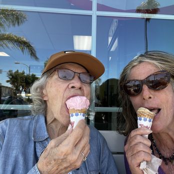 Pacific Beach Ice Cream - Enjoying a cone with Mom - Ice Cream & Frozen Yogurt Near Me - San Diego, California