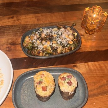 SĒR Steak Plus Spirits - Brussels and twice baked potato - Steakhouses Near Me - Dallas, Texas