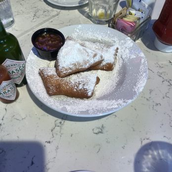 Huey's On the River - Beignets with Praline sauce. - Cajun/Creole Near Me - Savannah, Georgia