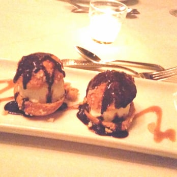 Mistral - Restaurant Week 2015: Profiteroles with vanilla ice cream, chocolate sauce, peanut - French Near Me - Boston, Massachusetts Mistral - Restaurant Week 2015: Profiteroles with vanilla ice cream, chocolate sauce, peanut - French Near Me - Boston, Massachusetts