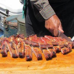 House of Prayer Church of God In Christ - HOP Q-Team preparing their famous finger lickin' good rib dinners.