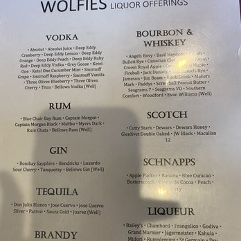 Wolfies Grill - Fishers - Drink menu - American Near Me - Fishers, Indiana Wolfies Grill - Fishers - Drink menu - American Near Me - Fishers, Indiana