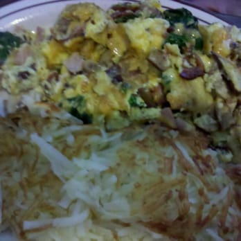 Cowboy's Cafe - Meat Locers scramble added spinach/mushrooms - 3/23/12- LP-S - Breakfast & Brunch Near Me - Minden, Nevada