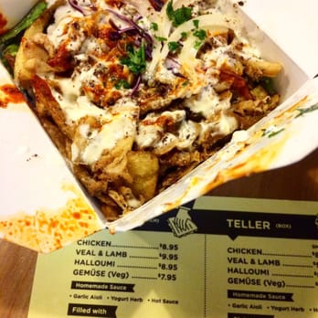 Otto's Berlin Döner - Chicken teller box with salad and fries and ALL the sauces. - German Near Me - Toronto, Ontario