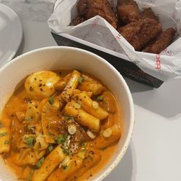 Rose Ddeok-Bokki & small Soy Garlic Wings Rose Ddeok-Bokki & small Soy Garlic Wings