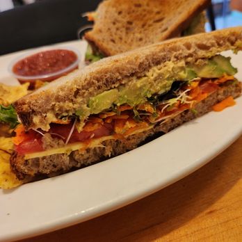 Tao Organic Cafe + Herbery - Veggie Sandwich that came with chips and a house salsa! - Health Markets Near Me - Minneapolis, Minnesota Tao Organic Cafe + Herbery - Veggie Sandwich that came with chips and a house salsa! - Health Markets Near Me - Minneapolis, Minnesota