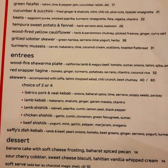 Saffy's - Menu 2/2025 - Middle Eastern Near Me - Los Angeles, California Saffy's - Menu 2/2025 - Middle Eastern Near Me - Los Angeles, California