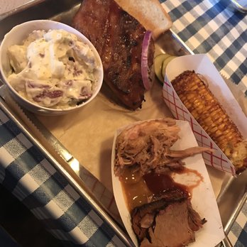 Mark's Feed Store - Side items include fried corn on the cob and red potato salad. - Barbeque Near Me - Louisville, Kentucky