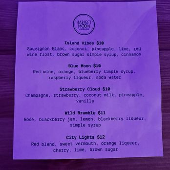 Harvest Moon Sangria Bar - Sangria Specials menu - Bars Near Me - Tigard, Oregon Harvest Moon Sangria Bar - Sangria Specials menu - Bars Near Me - Tigard, Oregon