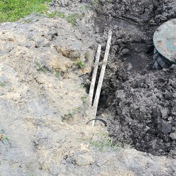 Lee Kirk & Sons Septic - Excavator crush and separation damage to PVC sprinkler pipes during replacement of damaged transfer tank - Septic Services Near Me - Lakeland, Florida Lee Kirk & Sons Septic - Excavator crush and separation damage to PVC sprinkler pipes during replacement of damaged transfer tank - Septic Services Near Me - Lakeland, Florida
