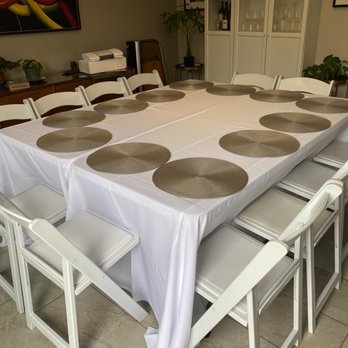 OC Event Hub - The placemats are mine but the table, chairs and linens were rented. - Party Equipment Rentals Near Me OC Event Hub - The placemats are mine but the table, chairs and linens were rented. - Party Equipment Rentals Near Me