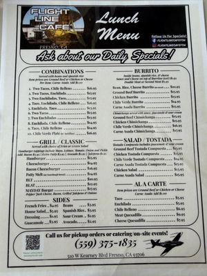 Menu photo 4 Flight Line Café Fresno, CA