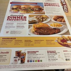 Huddle House - Back of menu