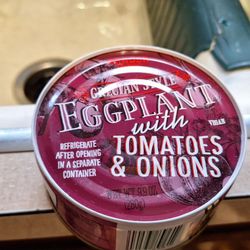 Trader Joe's Grecian style eggplant with tomatoes and onions