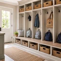A well-designed entryway sets the tone for the whole home. Our custom mudroom solutions give every family member a spot for b...
