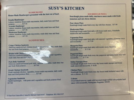 Menu photo 2 Susy’s Kitchen Midvale, UT