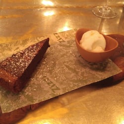 Zizzi - Great chocolate tart with lemon sorbet
