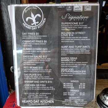 Heard Dat Kitchen - Menu as of 7/21/2018 - Cajun/Creole Near Me - New Orleans, Louisiana Heard Dat Kitchen - Menu as of 7/21/2018 - Cajun/Creole Near Me - New Orleans, Louisiana