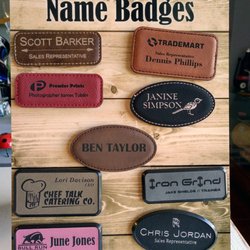 Bay Images - Just a select few of our many different name-tag options.