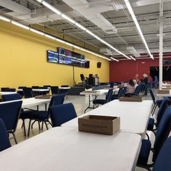 View of the room from the front of Power Bingo