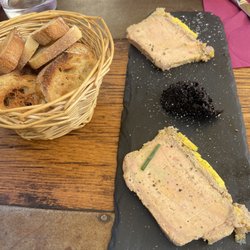 L'Escargot - Foie gras with olive jam (jam so good)