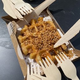 Liege Waffle with Hazelnut and Caramel Liege Waffle with Hazelnut and Caramel