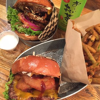 A+ Burger - Crispy onion burger, A+ burger, fried green beans - Burgers Near Me - Oakland, California