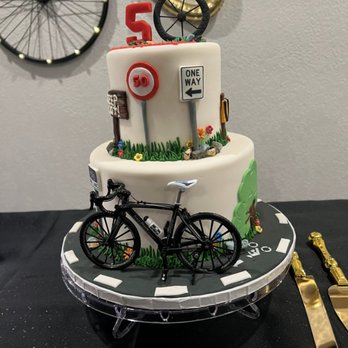 Amia Bakery - Bicycle theme 50th Birthday Cake - Bakeries Near Me - Newark, California