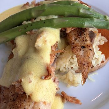 Yellow Dog Cafe - Seabass special over rice with asparagus - Seafood Near Me - Malabar, Florida