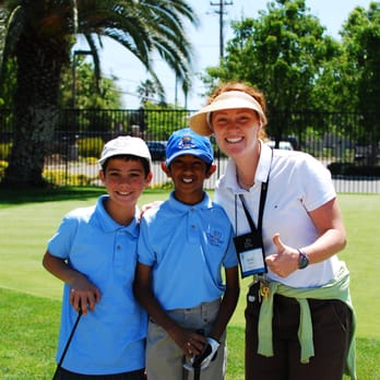 First Tee - Silicon Valley - The First Tee of Silicon Valley Program Manager Molly Springmann poses with two class participants. - Community Service/Non-Profit Near Me - Santa Clara, California First Tee - Silicon Valley - The First Tee of Silicon Valley Program Manager Molly Springmann poses with two class participants. - Community Service/Non-Profit Near Me - Santa Clara, California
